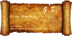 Gion Dominik névjegykártya